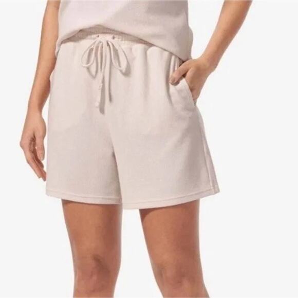 Tommy John Womens Waffle Lounge Short Sz Medium 10031471000 Pastel Parchment EUC - Picture 1 of 9